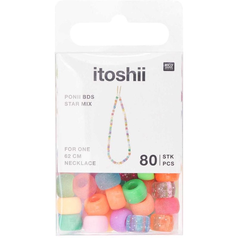 Itoshii Pack De 80 Perles Ponii Star Mix