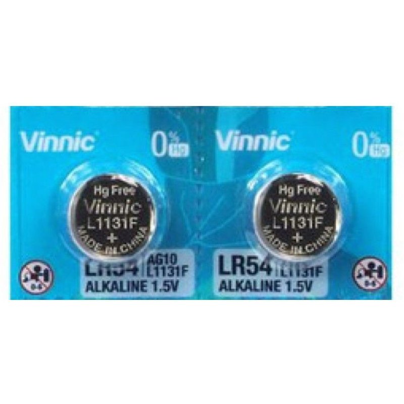 2 piles AG10 Vinnic /L1131/LR1130/189/V10GA/RW89/D189