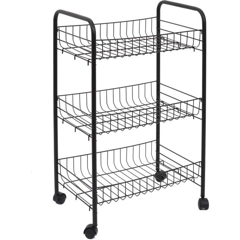 Desserte De Cuisine "3 Niveaux" 62cm Noir