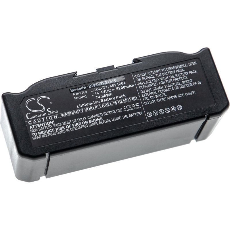 vhbw Batterie robot aspirateur (5200 mAh, 14,4 V, Li-Ion), noire, compatible avec iRobot Roomba i557840, i715640, i715040, i7156, i7158, i7150