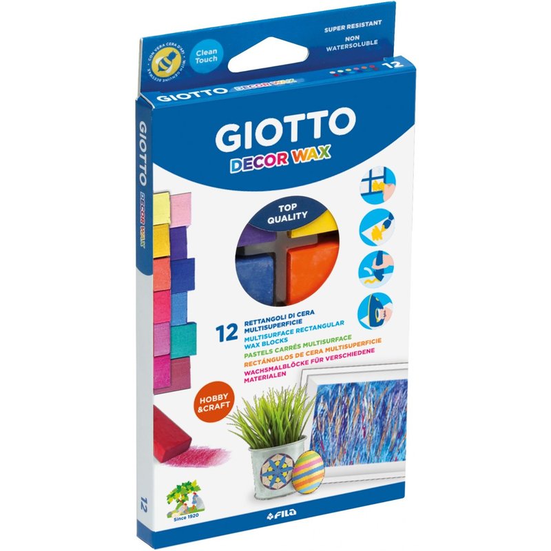Giotto Giotto Decor Wax - Boîte 12 Pastels Rectangulaires