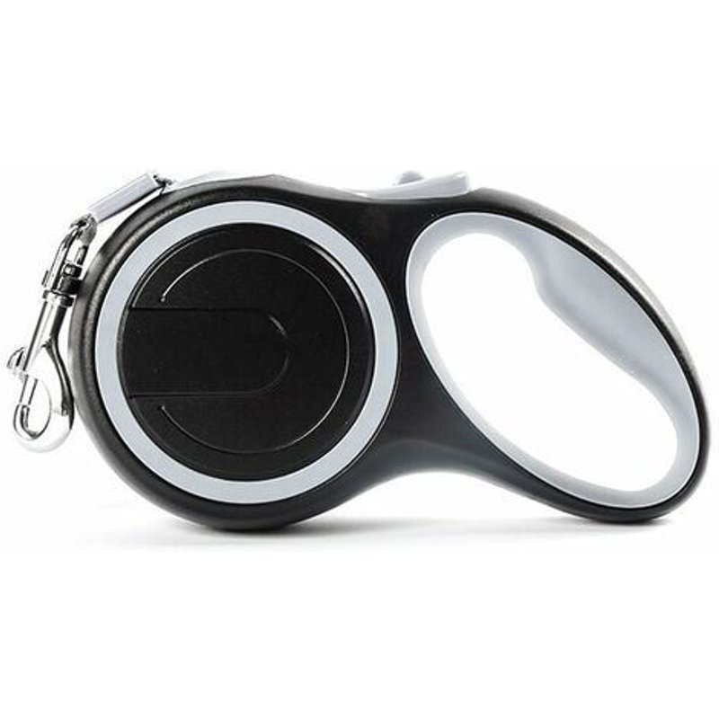 Laisse Rétractable Pour Chien 8m - Enrouleur Pour Gros Chien Jusqu'à 50 Kg, Gris, Idéal Pour Dressage Et Promenade