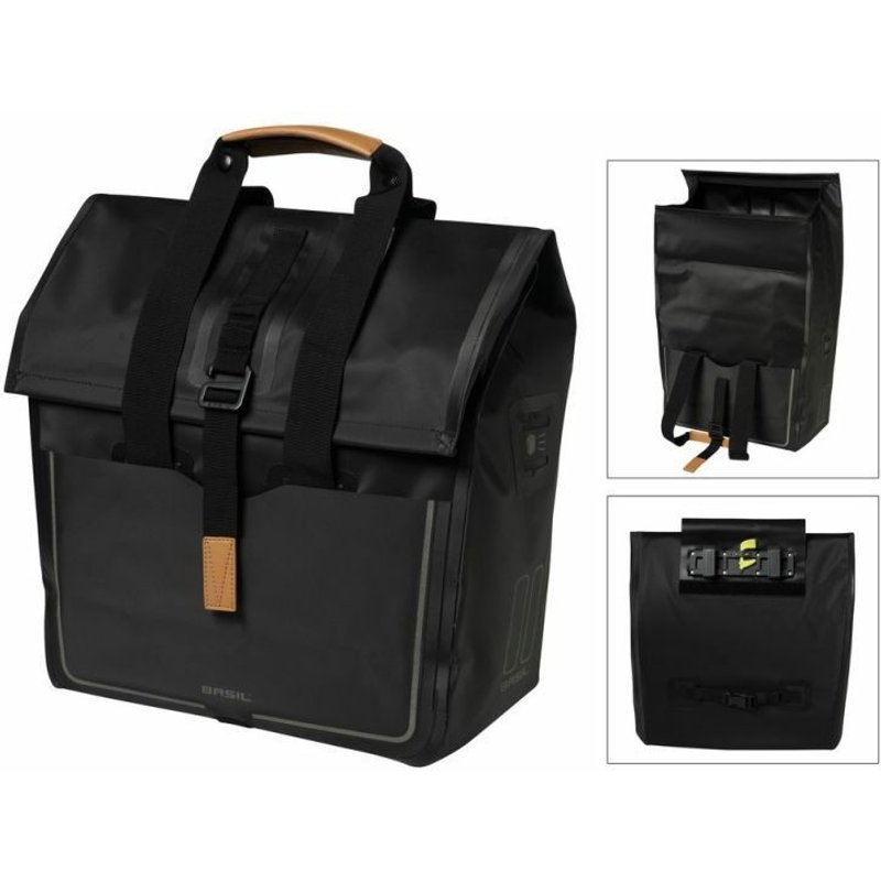 Sacoche latérale Basil Urban Dry Shopper 20L noir étanche