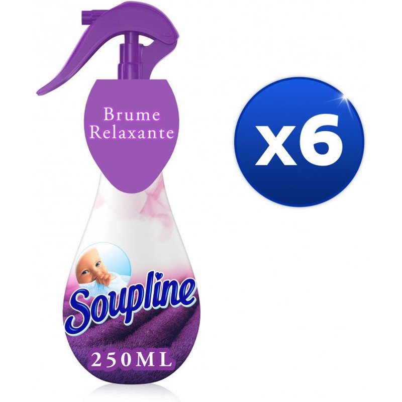 SOUPLINE Spray Brume Relaxante Parfum Lavande Lot de 6 x 250ml