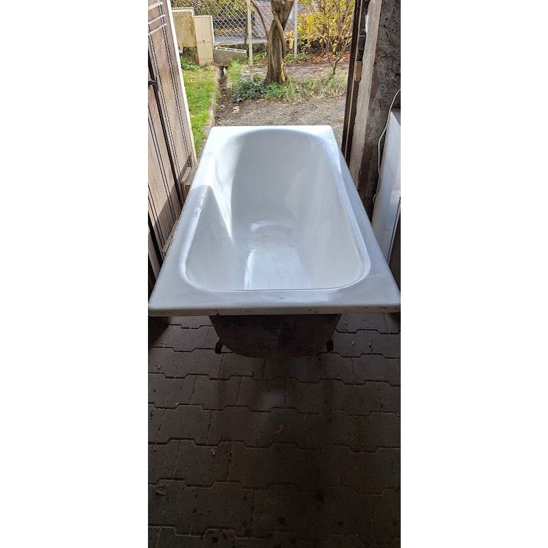 Baignoire Fonte Et Lavabo Céramique, Vert Olive