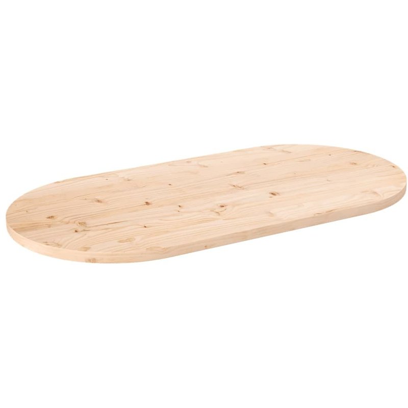 Vidaxl Dessus De Table 90x45x2,5 Cm Bois De Pin Massif Ovale