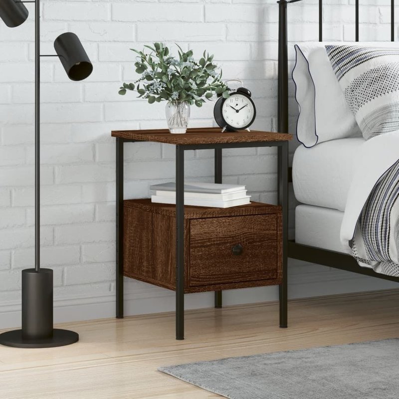 Vidaxl Table De Chevet ChĂȘne Marron 34x36x50 Cm Bois D'ingĂ©nierie