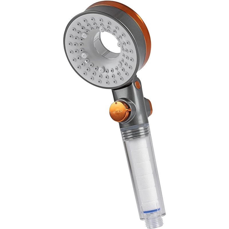 Pommeau de douche, contrôle de l'eau, jusqu'à 65% d'économie d'eau, avec fonction économie et arrêt, 3 modes de jet, spa, douche à effet pluie et turbo, avec pression d'eau optimale, pour