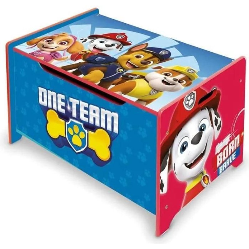 Coffre À Jouets En Bois / Coffre De Rangement Avec Frein / Banc Pat'patrouille