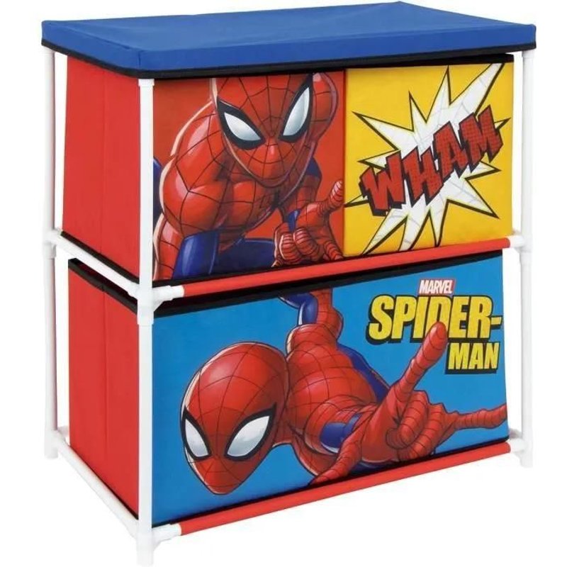 Spiderman - Meuble De Rangement 3 Corbeilles