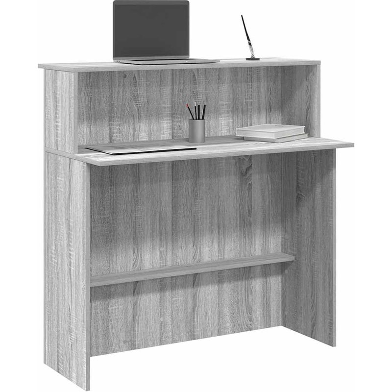 Vidaxl Bureau De Réception Sonoma Gris 100x50x103,5 Cm Bois Ingénierie