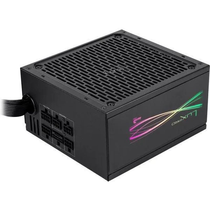 Aerocool LUX PRO RGB 550M, Bloc d'alimentation Semi-modulaire RGB 550W, 80Plus Bronze +88%, Condensateurs Japonais, Ventilateur 14cm