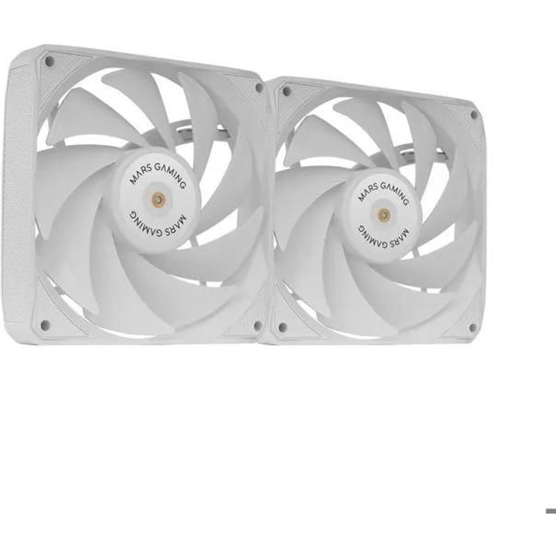 Mars Gaming MF-NCLX2, Kit 2x Ventilateurs 120mm PWM Ultra-Silencieux, Pales Hybrides, Roulement FDB Cuivre Hyper-Équilibré, Blanc