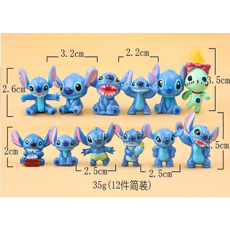 Lot de 12 mini figurines Stitch Disney