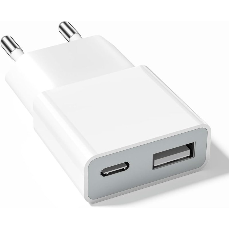 Chargeur Usb 5v/1a 2port Mini Usb Mural Chargeur Secteur Usb Adaptateur De Prise Universel Compatible Avec Iphone, Sam Sung, Nexus, Nokia, Huawei, Xiaomi, Htc, Sony (Thickness 1.45cm)