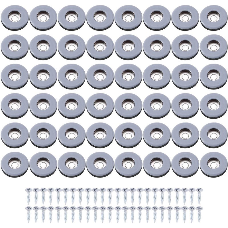 48 Pcs Meubles Gliders Ptfe Facile À Déplacer Curseurs Avec Vis Protecteur De Sol Pour Planchers De Bois Franc Carrelés (25mm Rond)