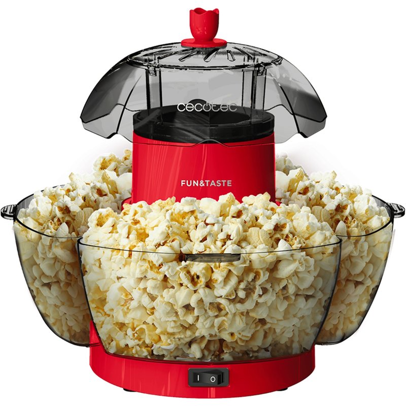 Cecotec Machine à popcorn électrique Fun&Taste P'Corn Lotus. Machine à popcorn de 1200 W, popcorn prêt en 2 minutes, comprend 4 récipients amovibles, capacité totale de 4,5 L.
