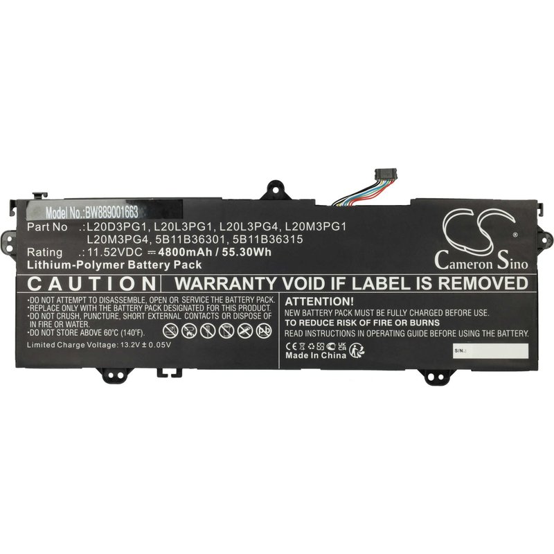 vhbw Batterie compatible avec Lenovo 14W GEN 2 82N8001MRK, 82N8001MSA, 82N8001MCK, 82N8001MIX ordinateur portable (3850mAh, 15.44V, Li-polymère)