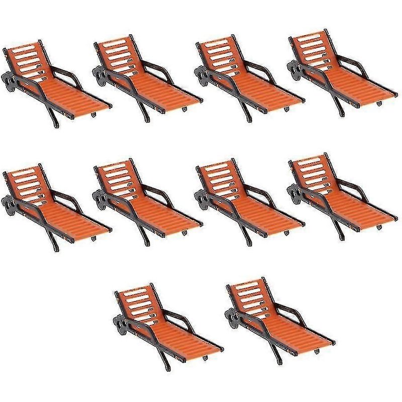 10pcs Banc De Plage En Plastique Chaises Longues Aménagement Paysager Modèle 1 :150-Yh