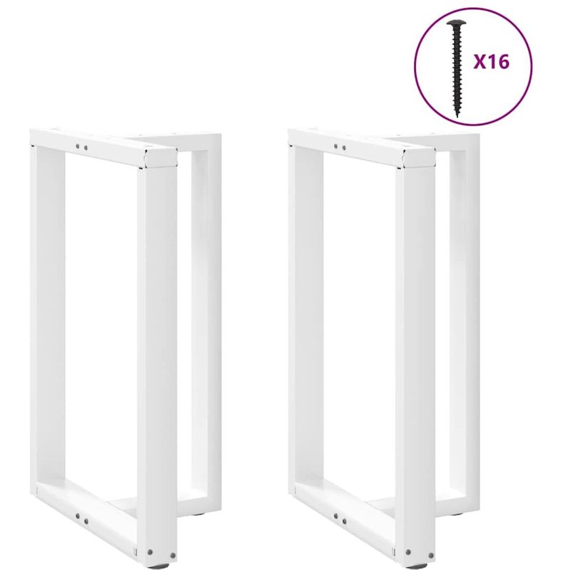 Vidaxl Pieds De Table De Bar Forme De T 2 Pcs Blanc 60x35x(91-92) Cm