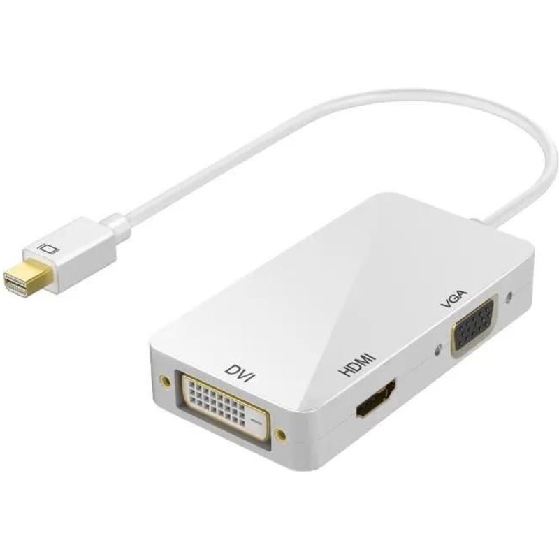 Alpexe Adaptateur Mini DisplayPort vers HDMI-DVI-VGA, Blanc - ADAPTATEUR AUDIO - VIDEO