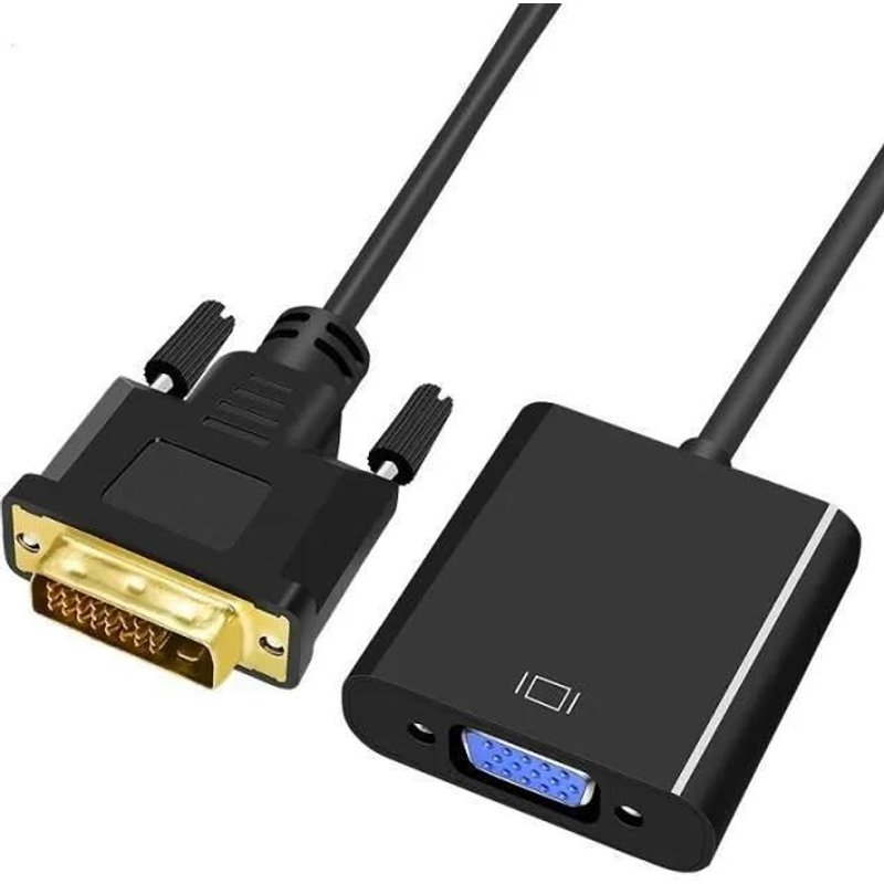 noir - adaptateur vidéo HD 1080P DVI-D DVI vers VGA 24 + 1 25 broches vers 15 broches, convertisseur de câble