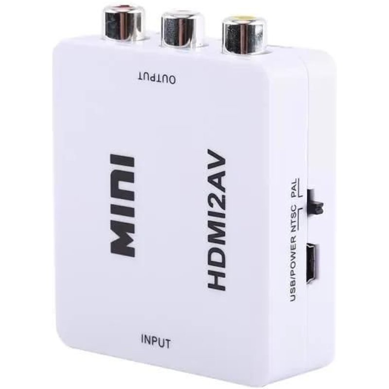 CWU Mini-adaptateur composite 1080P HDMI vers RCA Audio Vidéo AV Adaptateur convertisseur CVBS pour TV blanc 60299