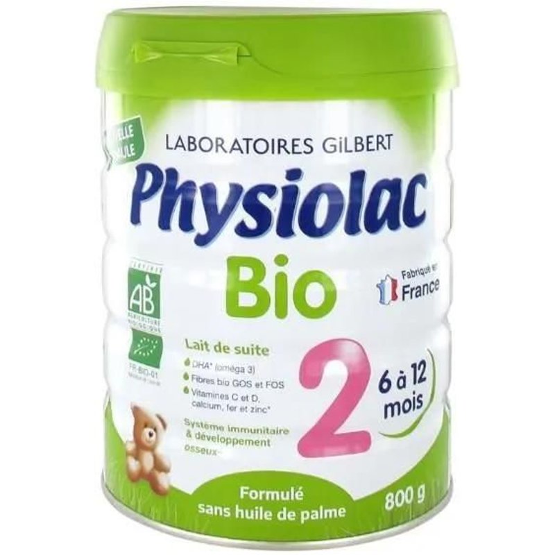 Physiolac Bio Lait 2ème Âge Formule Epaissie 800g