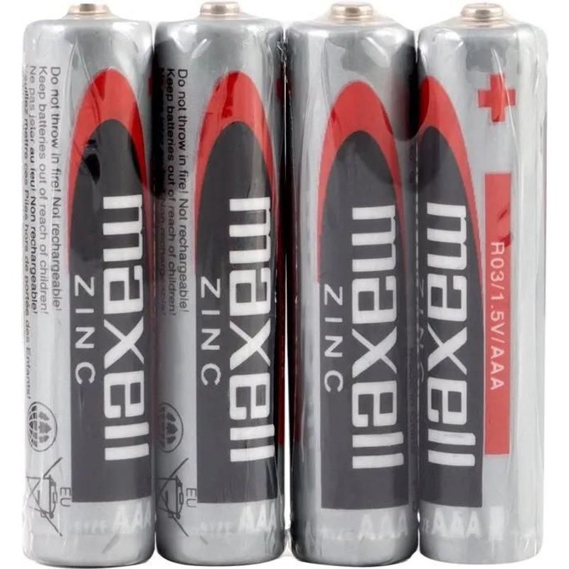 PILES R03 SALINE CARBONE ZINC AAA 1.50V x4 MAXELL