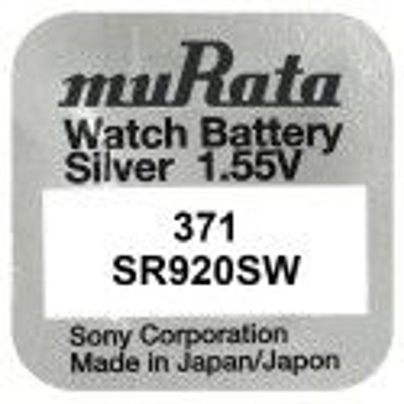 Murata 371 SR920SW Watch Battery Silver 1,55V