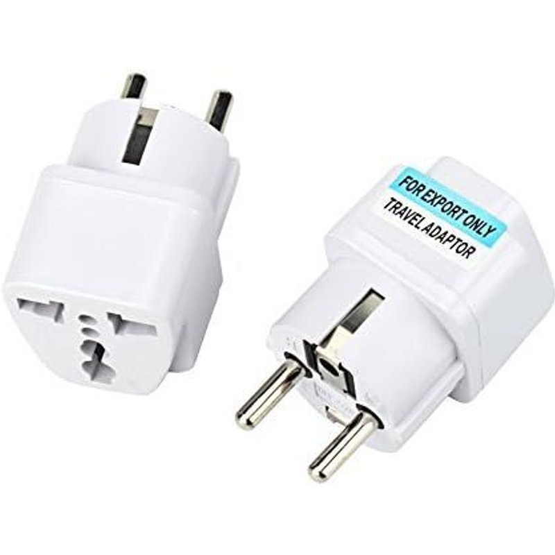 Adaptateur Universel Secteur US/UK/Chine vers Europe (EU) / France (FR) Prise électrique avec Terre Normes CE RoHS 16A Blanc
