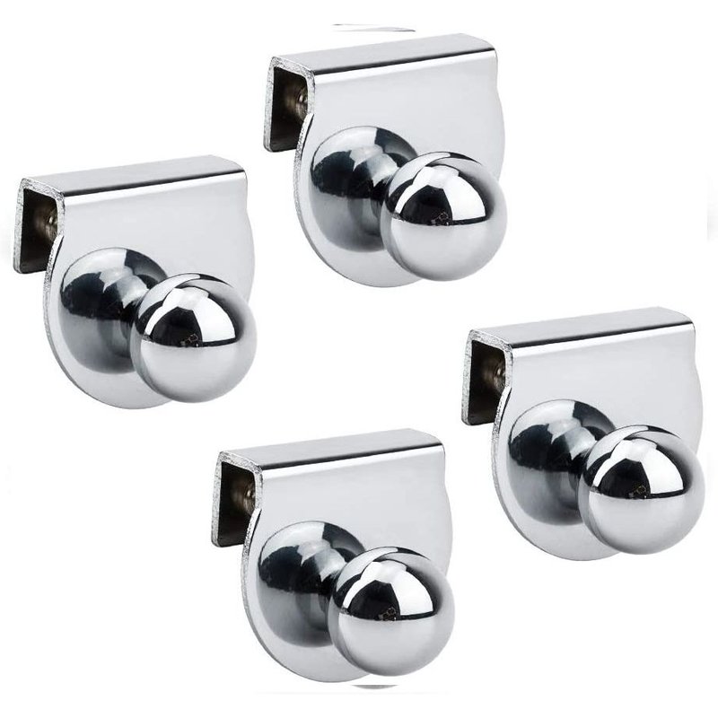Lot De 4 Poignées De Porte En Verre, Sans Perçage, En Métal, Pour Vitrines, Meubles En Verre, Tiroirs De 5 À 8 Mm