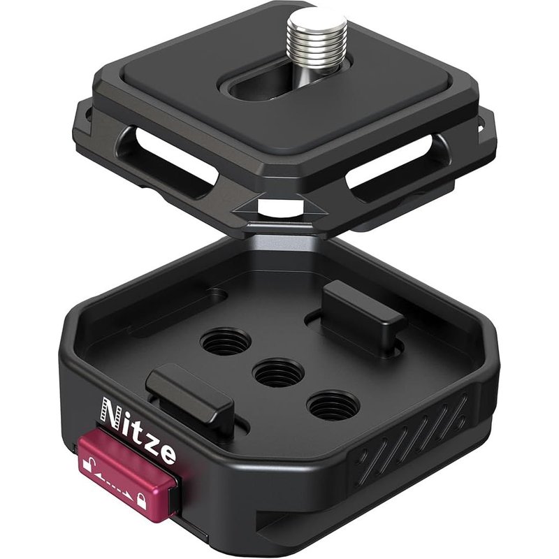 Plaque à Dégagement Rapide avec Plaque Arca QR et vis 1/4"", Quick Release Plate pour Caméra DSLR/sans Miroir, Adaptateur de Montage pour Appareil Photo QR de Charge Utile 10 kg - N51-A1