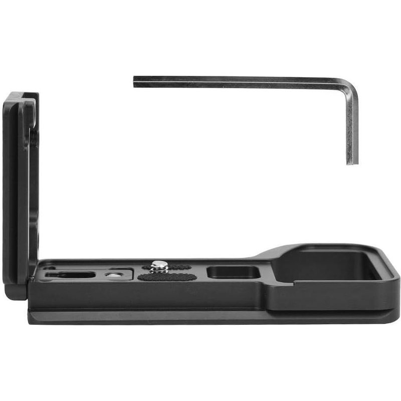 Plaque de dégagement Rapide en Forme de L pour Appareil Photo, Support en L en Alliage d'aluminium Extensible, poignée de Montage d'extension de poignée de Prise (Noir)