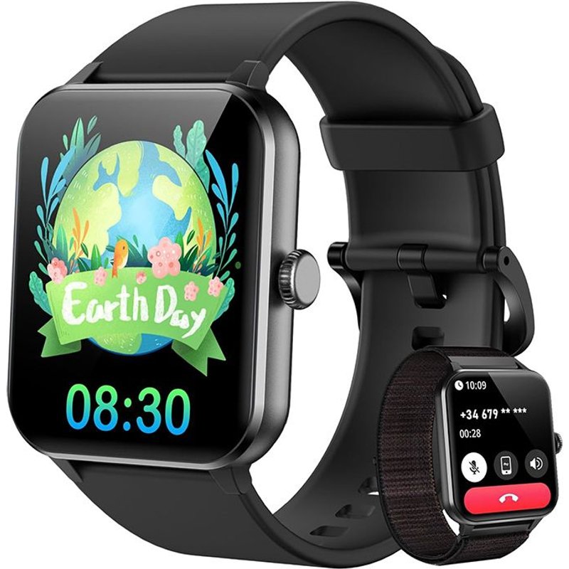 Blackview R50 Montre Connectée avec Appel Bluetooth SmartWatch de Fitness Tracker d'Activit Contrôle de musique - Noir