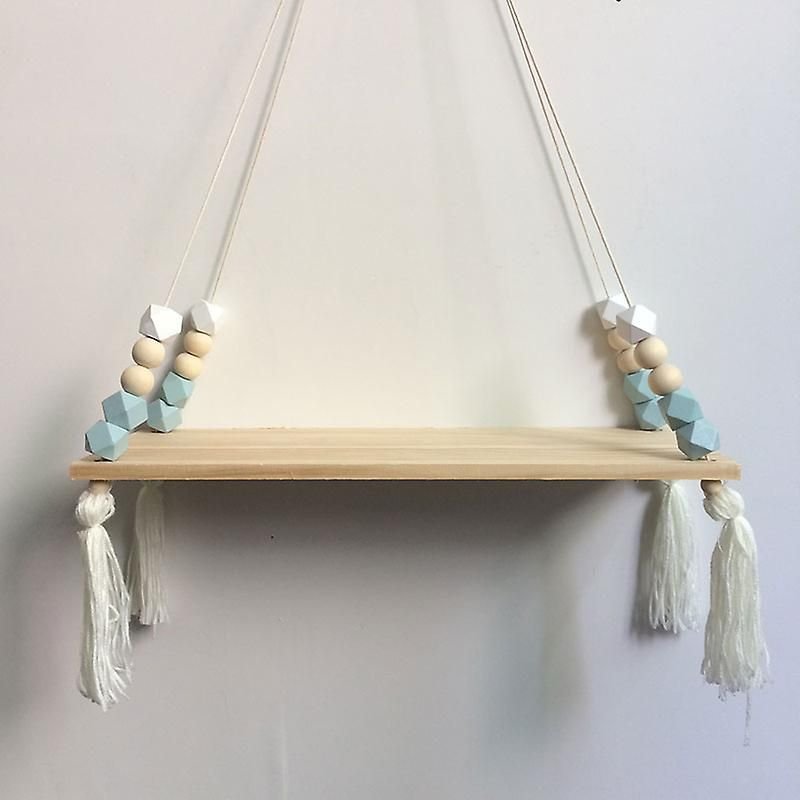 Bois Tassel Hanging Wall Shelf Enfants Bébé Nordic Style Wall Frame Rangement Hanging Rack Home