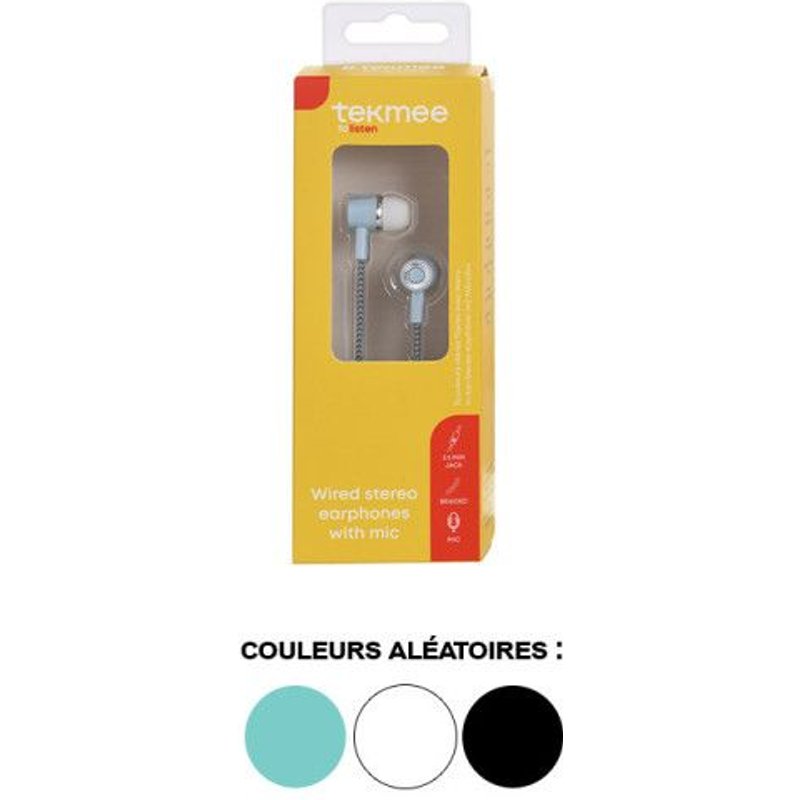 Ecouteurs - Filaires - Avec micro - Prise Jack 3,5mm - Smartphone - PC