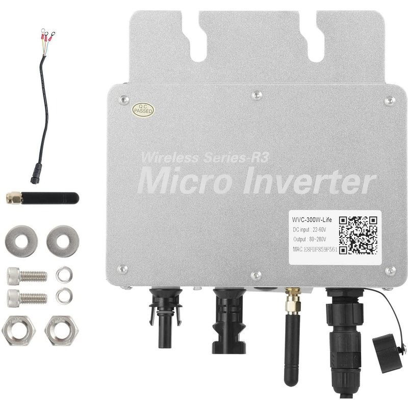 Onduleur Solaire Micro Onduleur MPPT Raccordement au Reseau avec Systeme de Surveillance par WiFi pour Station d'Alimentation de Balcon 400W