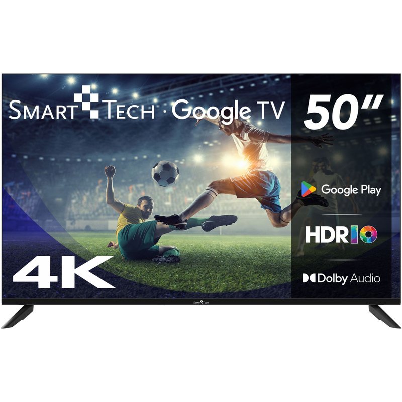 Smart Tech TV 4K UHD 50" (127cm) 50UG10V1, Smart TV Google TV, HDMI, USB, HEVC, Dolby Audio, HDR 10, CHROMESCAST, Google Assistant