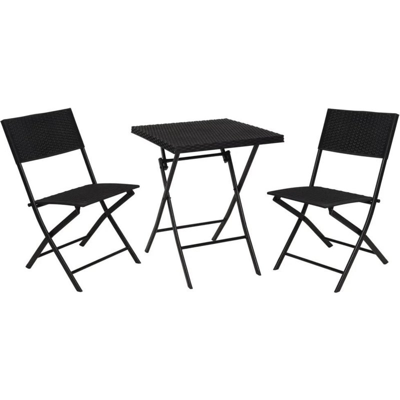 Prolenta Premium - Ensemble De Bistro De Jardin 3 Pcs Motif De L'osier
