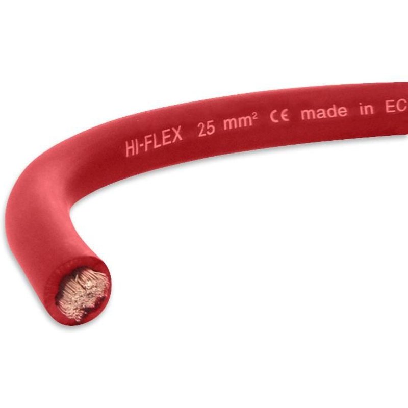 CABLE ELECTRIQUE EXTRA SOUPLE BATTERIE SOUDAGE ROUGE 25 mm² - 10 METRES