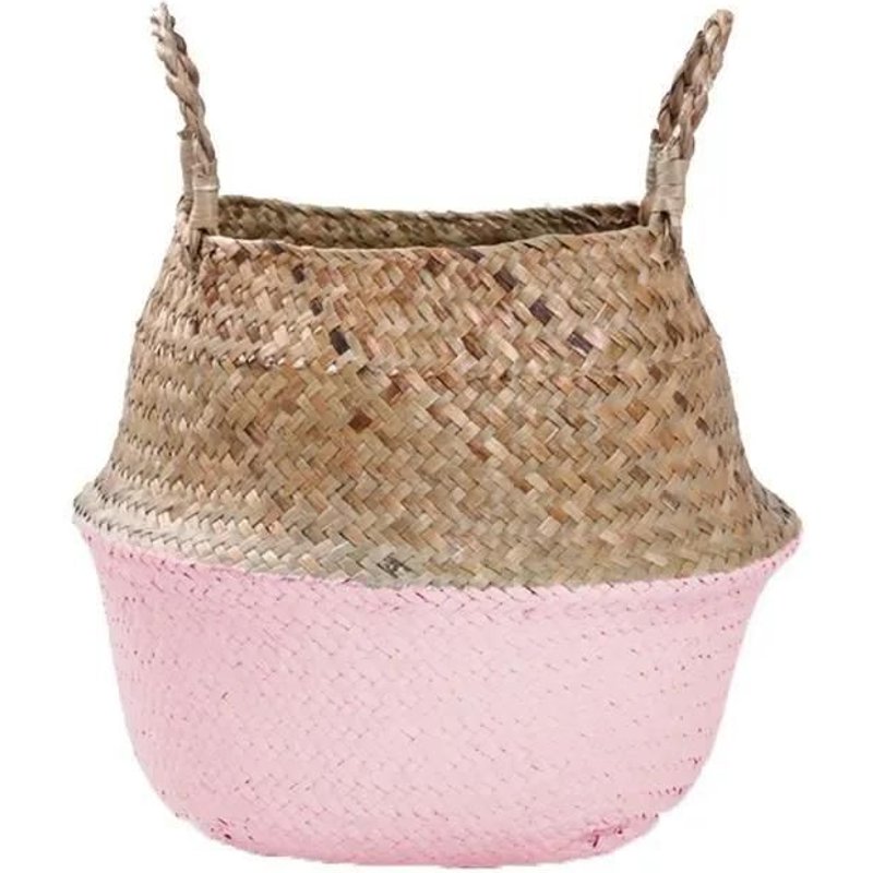 Petit Meuble De Rangement - Casier - Panier Paniers En Rotin En Osier Doux Épaissière De Style-Pink-S2
