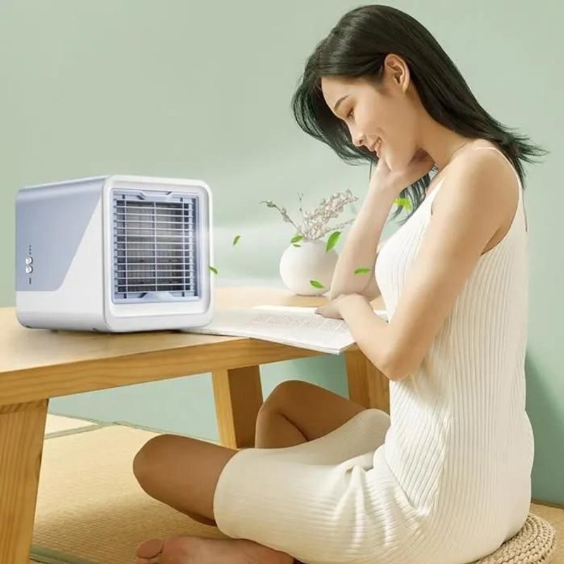 Mini refroidisseur dair humidification usb ventilateur portable bureau bureau maison climatiseur ventilateur-noir