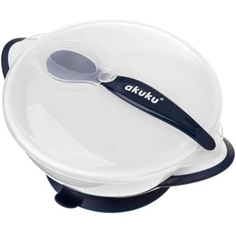 Bol Akuku Avec Couvercle À Ventouse + Cuillère