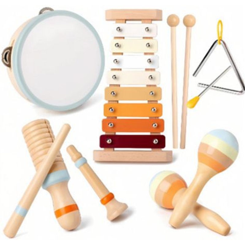 Instrument De Musique Bebe - Aqsacokiya - Jouet En Bois - Noël Anniversaire Fille Garçon 1 2 3 4 5 Ans