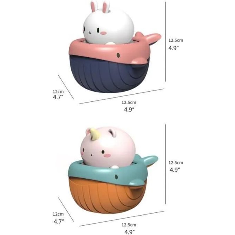 Jouets De Bain - Omabeta - Baleine Et Lapin - Couleurs Riches - Sûr Et Durable - 0 Mois+