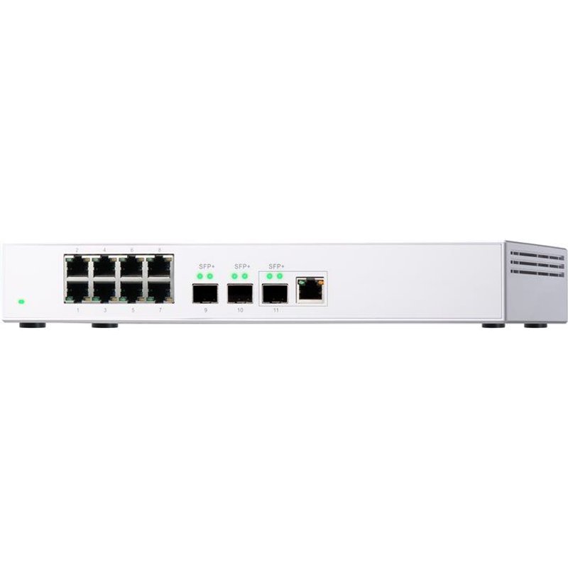 QNAP QSW-308-1C - Commutateur - non géré - 2 x 10 Gigabit SFP+ + 1 x combo 10 gigabits SFP+ + 8 x 10/100/1000 - de bureau