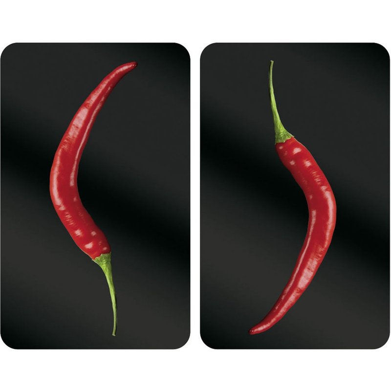 2 Couvres Plaques Universelle Peperoni - L. 52 X L. 30 Cm - Noir