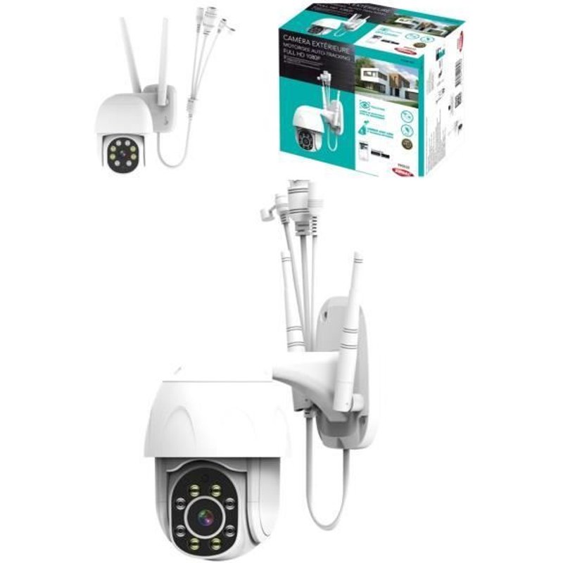 CAMERA EXTERIEURE DOME MOTORISEE WIFI FULL HD IP65 RJ45 Lecteur carte SD