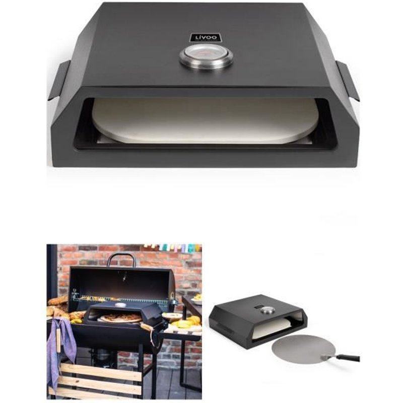 Four à pizza Acier inoxydable pour barbecue Pierre réfractaire et pelle à pizza incluses